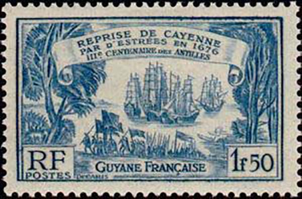 1935 GuyaneFrancaise PO139 Attachment of Guyana and the Caribbean to France