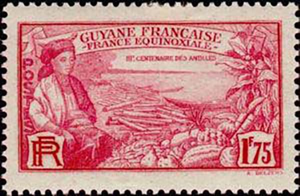 1935 GuyaneFrancaise PO140 Attachment of Guyana and the Caribbean to France