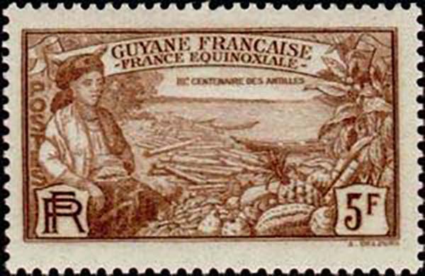 1935 GuyaneFrancaise PO141 Attachment of Guyana and the Caribbean to France