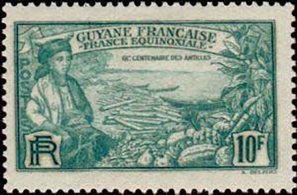 1935 GuyaneFrancaise PO142 Attachment of Guyana and the Caribbean to France