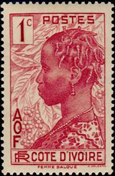 1936 AOF CoteIvoire PO109 Baoule Woman Coffee Branches