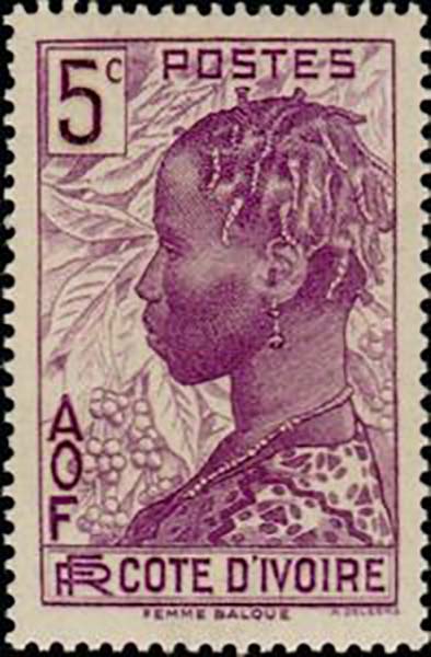 1936 AOF CoteIvoire PO113 Baoule Woman Coffee Branches