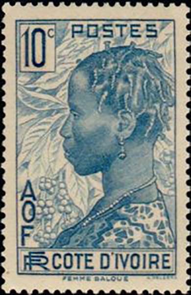 1936 AOF CoteIvoire PO113 Baoule Woman Coffee Branches