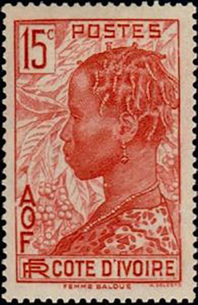 1936 AOF CoteIvoire PO114 Baoule Woman Coffee Branches