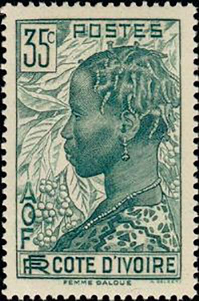 1938 CoteIvoire PO117A Baoule Woman Coffee Branches